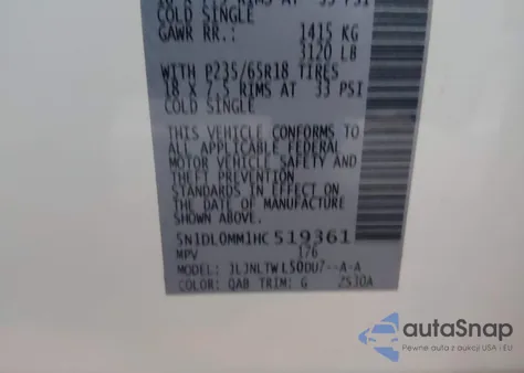 2017 Infiniti Qx60 from USA, damaged, VIN 5N1DL0MM1HC519361